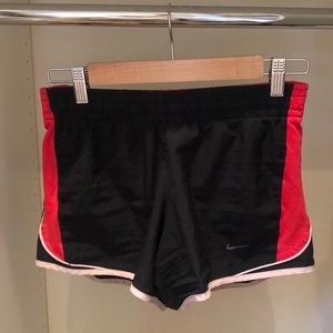 Nike black and red athletic shorts